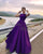 Elegant Long Purple Elastic Satin Prom Dresses 2018 Floor Length