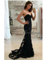 Delicate Black Lace Mermaid Prom Dresses 2018 Newest