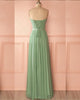 Emerald Green Chiffon Bridesmaid Dresses Pleated Sweetheart Guest Dress Floor Length