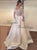 Sheer Long Sleeve Lace Wedding Dresses 2018 Elegant Satin Bridal Gowns