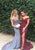 2018 Burgundy Mermaid Prom Dresses with Split Side Sexy Party Gowns
