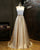 Simple Two Pieces Prom Dresses White Gold Satin Ruffles Long Party Gowns 2018