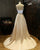 Simple Two Pieces Prom Dresses White Gold Satin Ruffles Long Party Gowns 2018