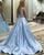 Beautiful V Neck Prom Dresses Long Satin A-line Pageant Gowns 2018 New Fashion