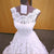 Elegant A line Lace Wedding Dresses Scoop Neckline Sweep Train Bridal Gowns