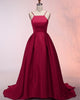 2018 Red Prom Dresses with Spaghetti Straps Sexy Long Prom Party Gowns New Arrival