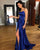 Simple Dark Royal Blue Prom Dresses 2018 Split Side Criss-Cross Straps Sexy Long Party Gowns