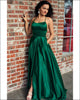 New Style Criss-Cross Straps Prom Dress Ruffles Sexy Split Side Long Party Gowns