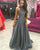 Elegant Gray Long Prom Dresses Halter Beadings Tulle Pageant Party Gowns New