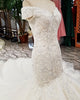 Gorgeous Mermaid Wedding Dresses with Lace Beadings Off The Shoulder Bridal Gowns Real