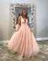 2018 Shinny Prom Dresses with Crystal Organza V-Neck Ruffles Long Prom Gowns Fashion