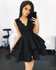 Sexy Black Lace Short Homecoming Dresses Freshman Satin Skirt Prom Party Gowns 2018 Fashion