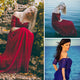 Simple Burgundy Prom Dresses 2018 Off The Shoulder Women Long Prom Gowns for Party