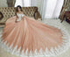 2018 Fashion Quinceanera Dresses Off The Shoulder Coral Tulle White Lace Ball Gowns Puffy Ruffles Sweet 16 Dress