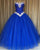 Elegant Royal Blue Quinceanera Dresses with Beadings Strapless Tulle Puffy Sweet 16 Dresses Ball Gown