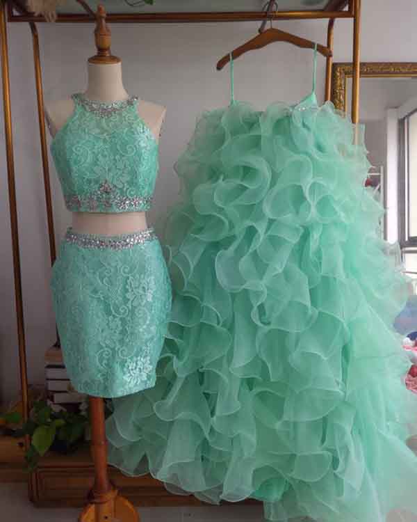 Delicate Mint Quinceanera Dresses Organza Ruffles Puffy Ball Gown 3 Piece Quince Sweet 16 Dress Delicate Mint Quinceanera Dresses Organza Ruffles Puffy Ball Gown 3 Piece Quince Sweet 16 Dress