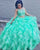 Delicate Mint Quinceanera Dresses Organza Ruffles Puffy Ball Gown 3 Piece Quince Sweet 16 Dress