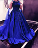 Stylish Royal Blue Quinceanera Dresses Satin Ball Gowns Beaded Lace Quince Sweet 16 Dress vestido 15 anos