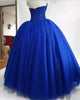 Delicate Royal Blue Quinceanera Dresses Sweetheart Lace Appliques Tulle Puffy Ball Gowns Sweet 16 Dress