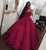 2018 Dark Red Satin Lace Quinceanera Dresses Ball Gowns Sweet 16 Dress vestidos de quinceañera