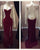 Delicate 2018 Burgundy Mermaid Prom Dresses Open Back Sexy Prom Party Gowns Beaded