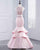 Popular2018 Pink Two Piece Prom Dresses Beaded Elastic Satin Mermaid Prom Party Gowns