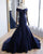 Simple Mermaid Evening Dresses Off The Shoulder Navy Blue Tulle Long Sexy Evening Gowns Formal Dress