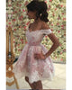 Delicate Short Homecoming Dresses Freshman Blush Pink and White Lace Prom Party Gowns Cocktail Dress