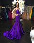 Sexy Purple Mermaid Prom Dresses with V Neck Popular 2018 Long Evening Gowns Fashion
