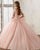 Princess Blush Pink Long Sleeves Tulle Ball Gown Quinceanera Dresses Lace Appliques