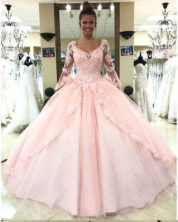 Ball Gown Pink Off Shoulders Wedding Dress | Ball Gown Prom Dress