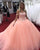Princess Off The Shoulder Coral Tulle Quinceanera Dresses Beaded Ball Gowns Elegant Sweet 16 Dress