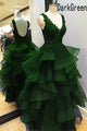 prom-dresses-dark-green evening-dresses-long prom-dress-organza-skirt