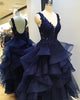 prom-dresses-organza prom-gowns prom-dress-navy-blue prom-dresses-layers v-neck-prom-dress homecoming-dresses