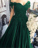 2018 Dark Green Satin Lace Quinceanera Dresses Appliques Off The Shoulder vestidos de quinceañera