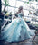 Strapless Ice Blue Quinceanera Dresses Lace Appliques Elegant 2019 Tulle Ball Gown vestidos de quinceañera