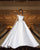 Elegant Satin Wedding Dress Ball Gowns 2019 Off The Shoulder Modest Lace Bridal Gown Cathedral Train