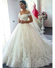 Delicate Lace Appliques Wedding Dresses Off The Shoulder Modest 2019 Bridal Wedding Dress Ball Gown