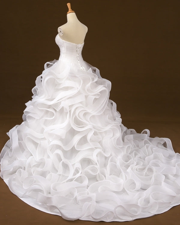 Beautiful Organza Ruffles Wedding Dresses Sweetheart 2019 Bridal Wedding Dress Ball Gowns Beautiful Organza Ruffles Wedding Dresses Sweetheart 2019 Bridal Wedding Dress Ball Gowns