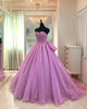 Light Purple Quinceanera Dresses Sweetheart Appliques Organza Ball Gowns Sweet 16 Dresses