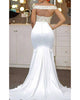 Sexy Mermaid Prom Dresses with Gold Beadings Off The Shoulder Party Gowns