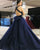 Navy Blue Quinceanera Dresses Beaded Sparkly Halter Tulle Ball Gown Sweet 16 Dress vestidos de quinceañera