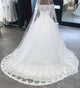 Off The Shoulder White Lace Wedding Dresses with Full Sleeve 2019 New Bridal Dress Ball Gown