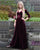Sexy Grape Velvet Prom Dresses 2019 Fashion 3/4 Sleeve V-Neck Prom Party Dress