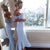 2019 Light Blue Cap Sleeve Lace Bridesmaid Dresses Mermaid Party Dress Ankle Length