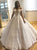 Sparkly Princess Wedding Dresses with Cap Sleeve 2019 Elegant Bridal Dress Ball Gown Pearls