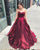 2019 Burgundy Satin Quinceanera Dresses Velvet Sweetheart Long Prom Ball Gown Sweet 16