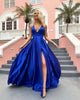 prom-dress-2019 royal-blue-prom-gowns party-dress pageant-gowns  split-side sexy-prom-dress-satin 2018-prom 2019-spring