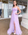 2019 Lilac Lace Tulle Prom Dresses with Split Side Sexy Spaghetti Straps Long Prom Evening Gowns