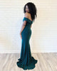 Off The Shoulder 2019 Mermaid Prom Dresses with Split Sexy Spandex Prom Gowns for Party